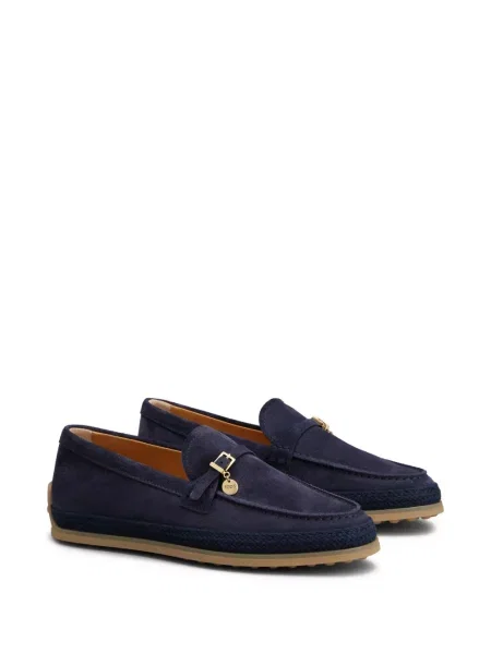 Велурени лоуфъри Tod's с катарама синьо