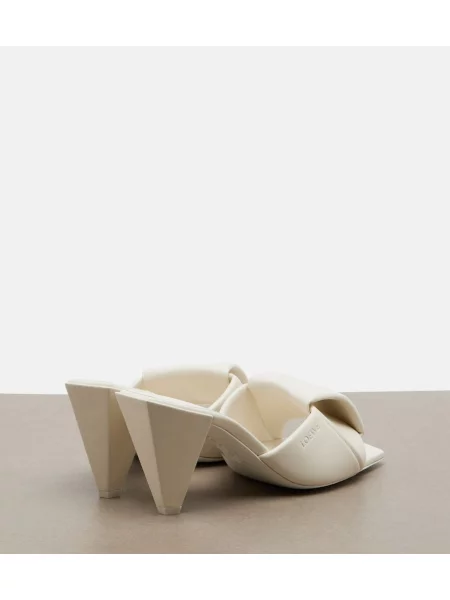 Papuci tip mules Loewe din piele alb