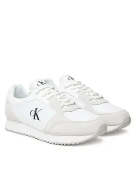 Calvin Klein Jeans Sneakersy Retro Runner Sock Lace Up Ny-Su bílá