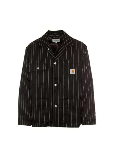 Carhartt Wip Kurtki Mężczyzna L Pasowany Blezer Seaton w Paski czarny