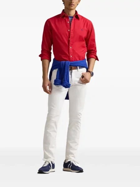 Pletene sportske kratke hlače Polo Ralph Lauren s printom bijela