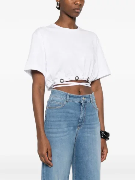 Șnur de strângere tricou Pinko alb