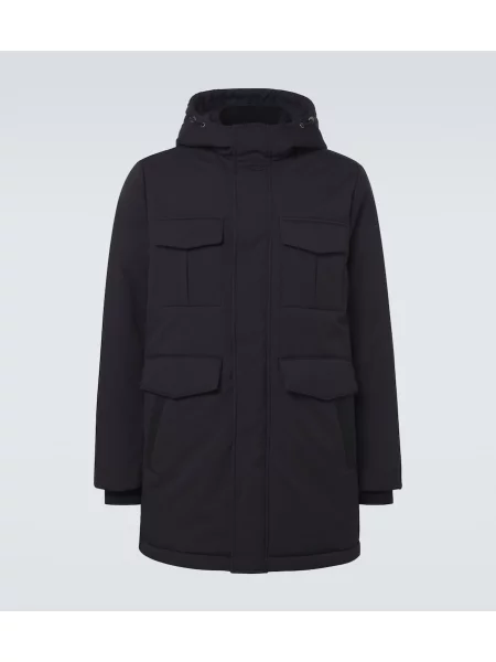 Geacă parka Agnona cu glugă negru