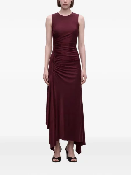 Rochie midi Victoria Beckham cu volane roșu