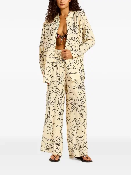 Lung cămașă Seafolly cu model floral cu imagine