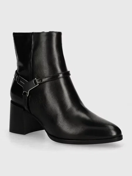 Botki Calvin Klein skórzane klasyczne czarne
