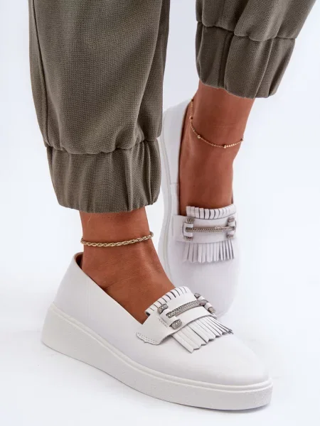 Pantofi loafer Kesi alb