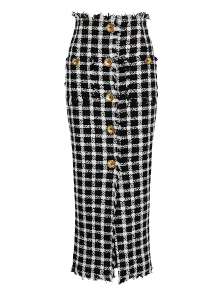 Fustă Balmain din tweed negru