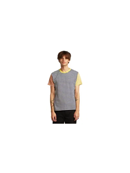 Dedicated T-shirt Stockholm Block Stripes Multi Color Mężczyźni Koszulki Dedicated Wielobarwny Size: XL niebieska