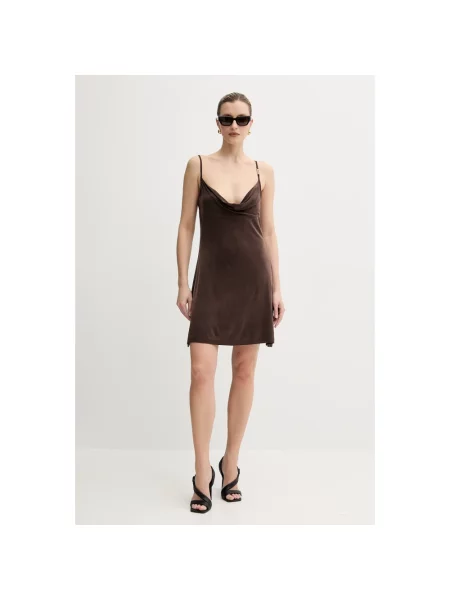 Versace Jeans Couture sukienka mini rozkloszowana brązowy