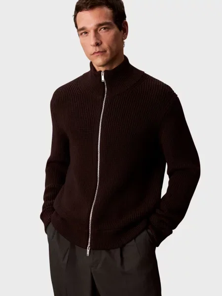 Вовняний кардиган Calvin Klein коричневий