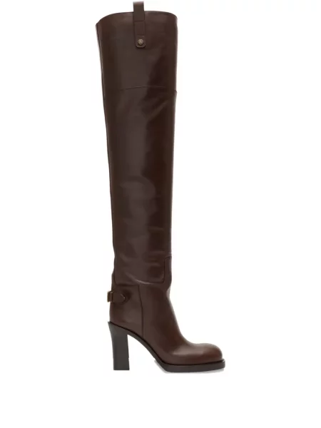 Bőr csizma Burberry barna