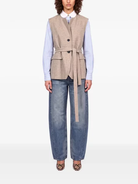 Cu centură vestă Antonelli cu model herringbone