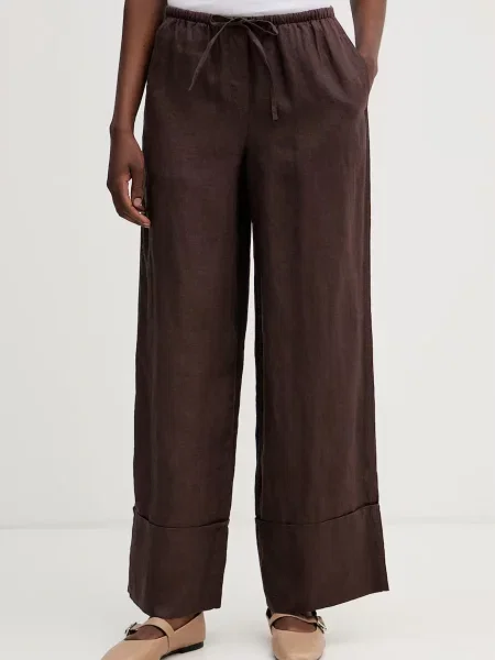 United Colors of Benetton pantaloni pentru femei din in maro