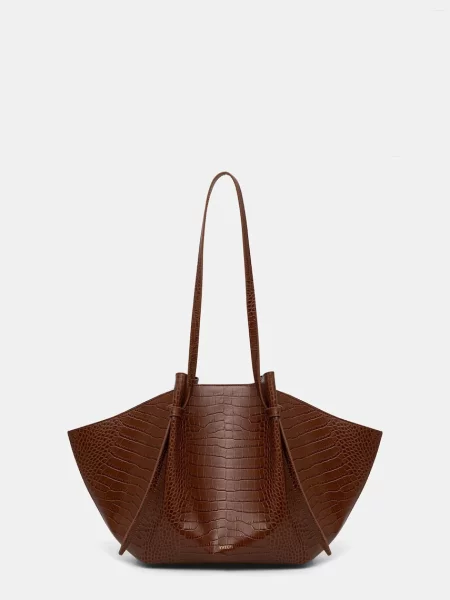 Yuzefi geantă shopper pentru femei din piele LARGE MOCHI maro