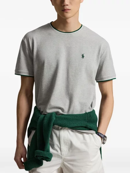 Klasické polotričko Polo Ralph Lauren s výšivkou šedé