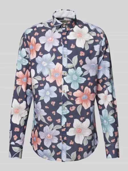 Koszula casualowa regular fit z kołnierzykiem typu kent Colours & Sons granatowa