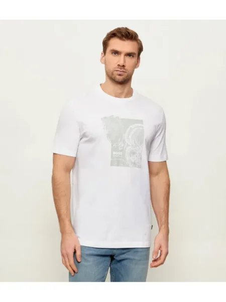 BOSS Tricou Imprint alb