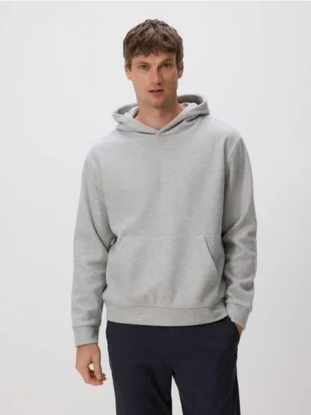 Reserved Hanorac cu marsupiu gri-închis gri