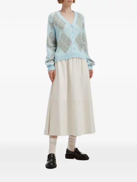 Cardigan B+ab tricotate cu model argyle albastru