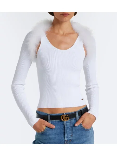 Top Gucci tricotate alb