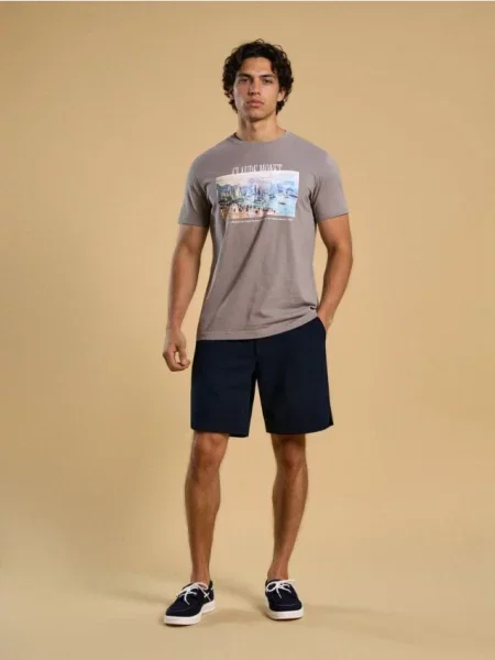 Sinsay koszulka z napisem Claude Monet szary