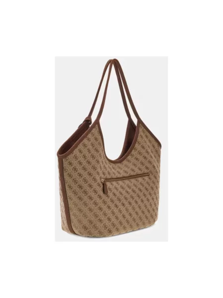 Shopperka Guess z logo beżowa
