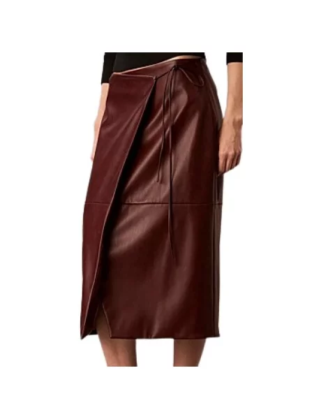 Spódnica skórzana Calvin Klein czerwona