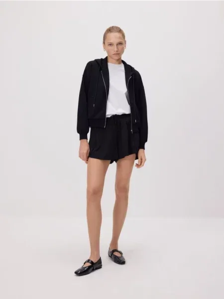 Reserved Rozpinana bluza z modalem czarny