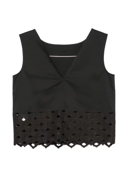 Top Max Mara cu broderie negru