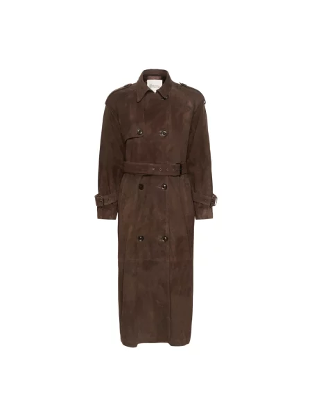 Trencz My Essential Wardrobe zamszowy brązowy