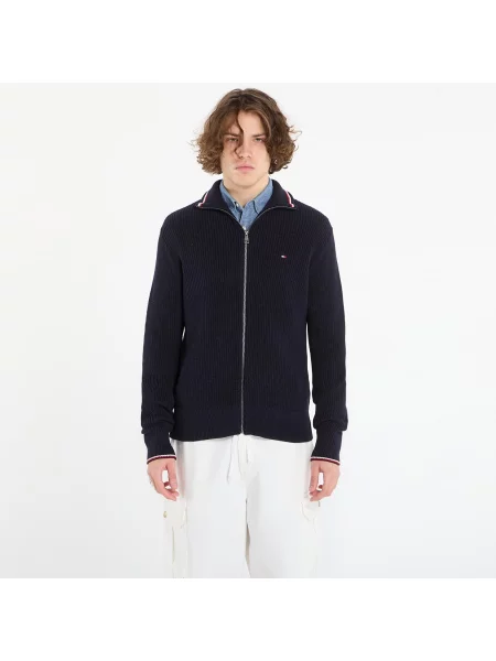 Kardigan rozpinany w kroju regular fit z czystej bawełny Tommy Hilfiger granatowy