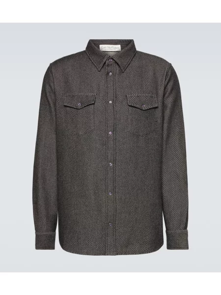 Kašmírová košile God's True Cashmere modrá