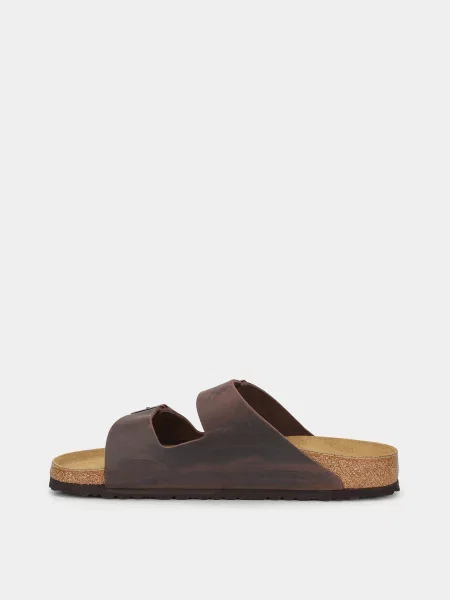 Кожаные шлепанцы Birkenstock коричневые
