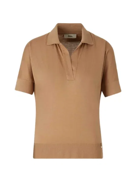 Kołnierzykowy top Herno brązowy