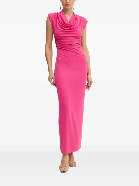 Rochie maxi Fracomina cu spatele deschis roz