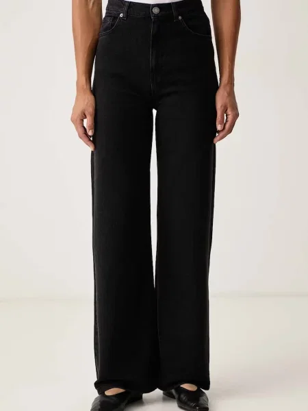 Twinset blugi wide leg pentru femei negru