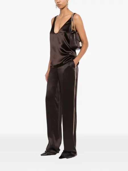 Pantaloni palazzo Tom Ford cu dungi maro
