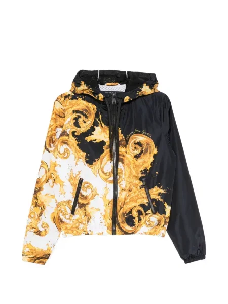Geacă de blugi Versace Jeans Couture cu glugă cu imagine galben