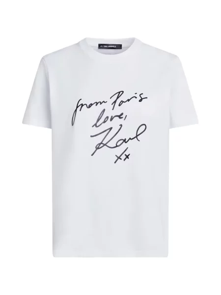 Tricou Karl Lagerfeld cu imagine alb
