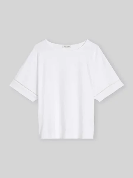 T-shirty o kroju relaxed fit z mieszanki bawełny Marc O'polo biała