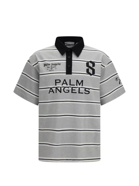 Tricou polo Palm Angels cu imagine gri