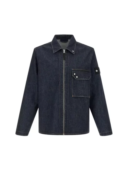 Koszula dżinsowa Stone Island z kamieniami niebieska
