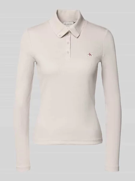 Bluzka z długim rękawem o kroju slim fit z mieszanki bawełny Calvin Klein Jeans