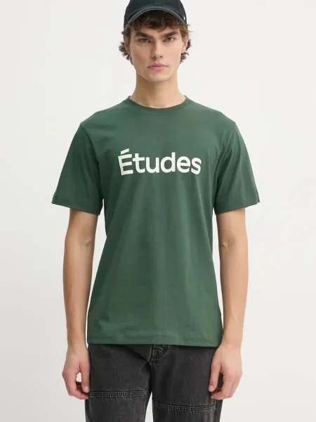 Тениска Études Studio с принт зелено