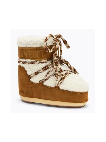 Черевики зимові Moon Boot Icon Low Shearling whisky/off white білі