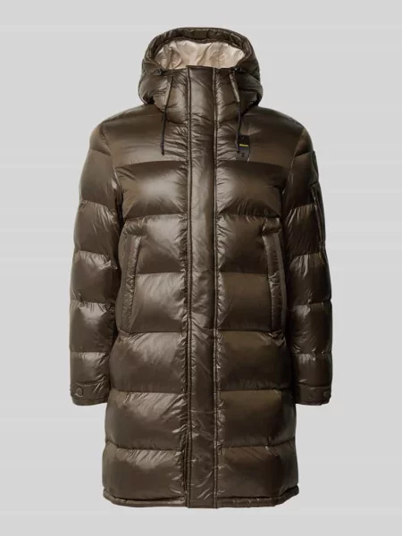 Płaszcz pikowany o kroju regular fit z kapturem model ALDRICH' Blauer oliwkowy