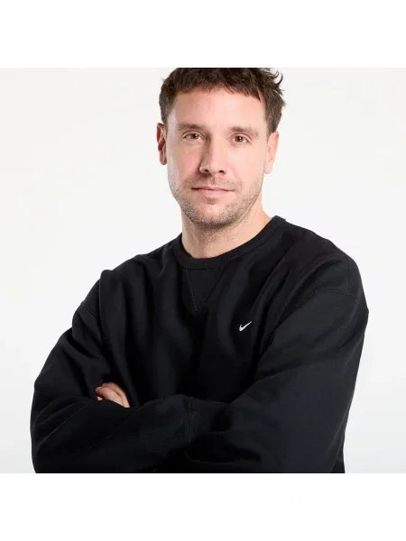 Суитшърт Nike Solo Swoosh Fleece Crew Black/ White L бяло
