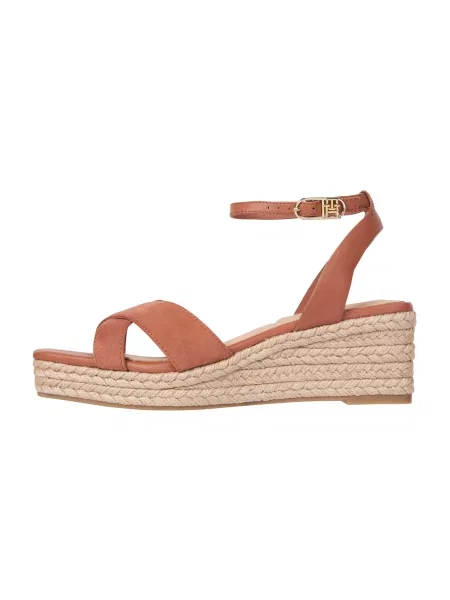 Tommy Hilfiger Espadrile Leather & Suede Mid Wedge Espad maro