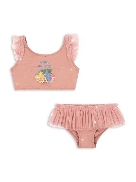 Konges Sløjd Dvoudílné dětské plavky AMANDINE BIKINI růžové